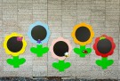 Utendørs krittavler - 5 stk blomster thumbnail