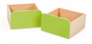 Bokhyller med  sitteplasser orange/grønn thumbnail