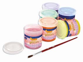 Glittermaling, 6 stk x 55 ml