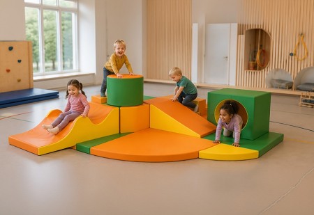Aktivitetsleke XL - 11 store deler - Grønn/orange