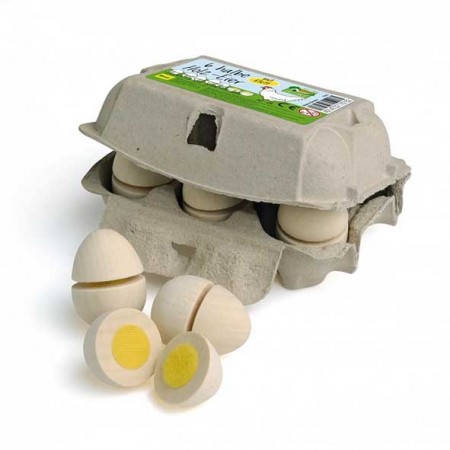 Hvite todelte egg - 6 stk.