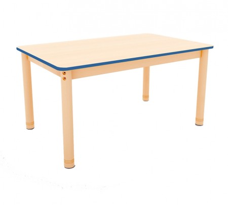Avlangt bord med blå kant